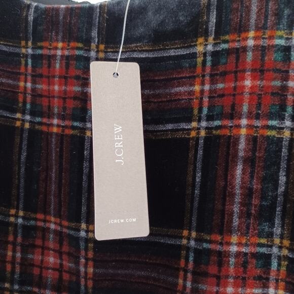 J. Crew Tartan Tank Top Velvet Black Red Gold Size 4 NWT - Picture 9 of 13